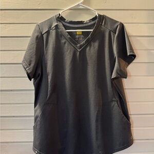 WonderWink Charcoal V-Neck Short Sleeve Tee and Pants